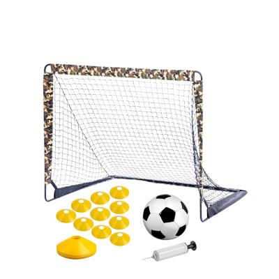 China Funny Morden Metal Frame Goal Meeting Football Game Practice Goal With Agility Training Sports Cone for sale