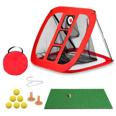 China Amazon Automatic Foldable Golf Nets And Mats Quick Golf Chipping Net With Target For Backyard Garden for sale