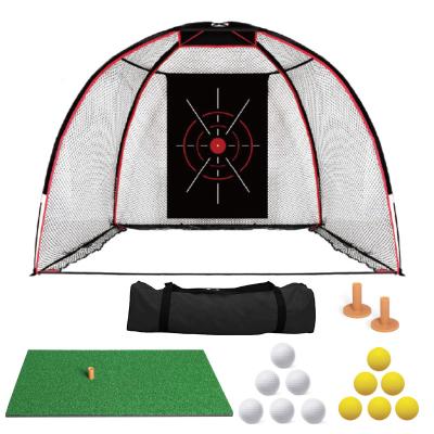 China 10 x 7 Feet Modern Large Golf Driving Net and Free Golf Mat Golf Ball Hitting Net Hitting Cage Net For Sale for sale