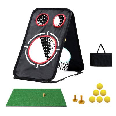 China Small Pack Pop Up Multi Function Golf Practice Nets Backyard Play With Mat And Balls Pack By Carry Case Golf Swing Practice Chipping Net for sale