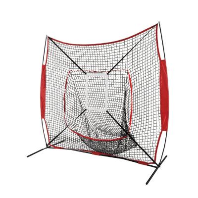 China Easily Assemble 7 x 7 Foot Batting Throwing Baseball Hitting Baseball Practice Net Training Aids Heavy Duty Screen Equipment Net With Big Mouth for sale