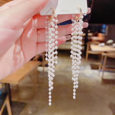 China 21 years friendly new pearl beaded real temperament Korean earrings gold plating girlfriends fashion trend earrings for sale