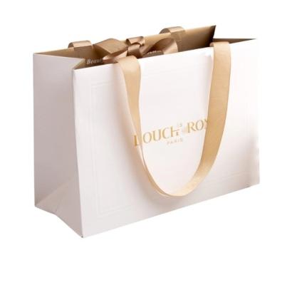 China Recyclable Custom Paper Gift Bag With Ribbon Card Paper Bag for sale