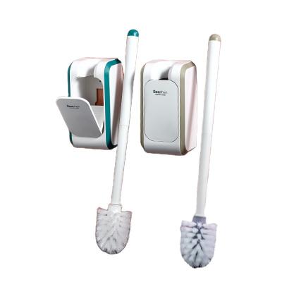 China Durable Combo Toilet Bowl Brush for Bathroom Cleaning, 1Set with Automaticallly Open and Close Base, Effective Odor Isolation for sale