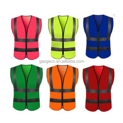 China Custom Made Green Polyester High Visibility Vest Safety Wholesale High Visibility Vest 100% Reflective Vest for sale