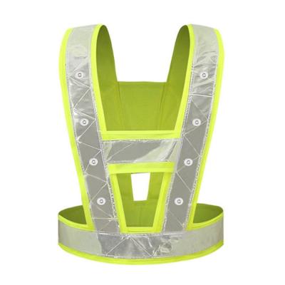 China Custom high quality LED FLASH high visibility led traffic safety vest with led lights for sale