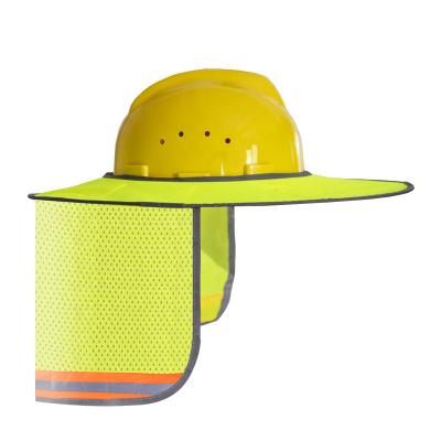 China High Reflective Breathable Elastic Road Safety Workplace Safety Hard Hat Sun Shade Cover For Protect Worker From Sun Neck Fin for sale