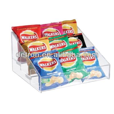 China Countertop Display 3 Tier Worktop Display For Food Snack Display Box Acrylic Food Candy Display Case For Sale for sale