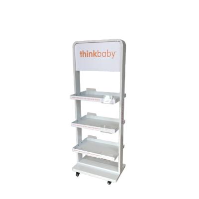 China High Quality Floor Display OEM Milk Powder Display Stand Metal Baby Nutrition Food Shelf Display Rack for sale