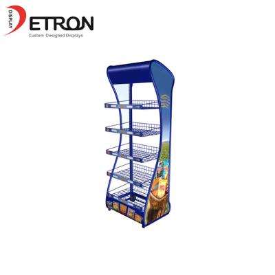 China Display Flooring Flooring Metal Potato Chips Display Stand Snack Metal Display Racks for sale