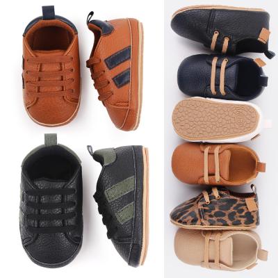 China Infant Newborn Moccasins Shoes Toddler Retro Multicolor Leather Anti-skid Rubber Sole Newborn Baby First Walkers for sale