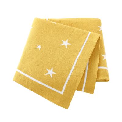 China Amazon Wholesale Hot Sale Flame Retardant 100% Cotton Knitted Baby Blanket For Baby Boy And Baby Girls Soft Blanket for sale