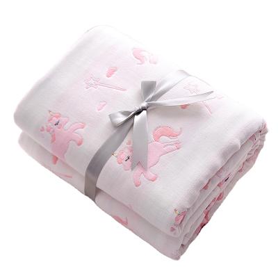 China Anti-pilling 6 Layers Muslin Newborn Wraps Cotton Baby Towels Cover Blanket for sale