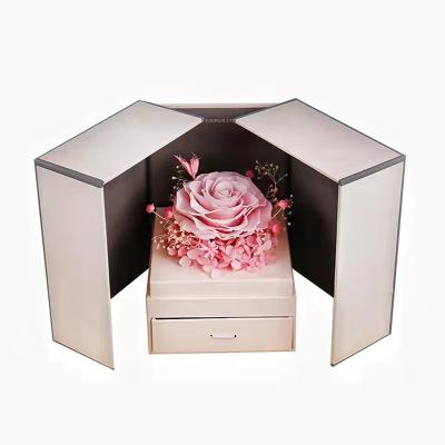 China Contact Amazon hotsale natural roses forever flower box 2022 Eternal Preserved Flower Gift Rose in Preserved Roses Jewelry Box for sale