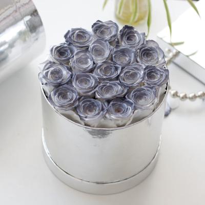 China DIY Gift Every Wholesale Natural Lasting True Love Eternal Eternal Preserved Forever Real Roses In Round Box For Christmas Gift for sale