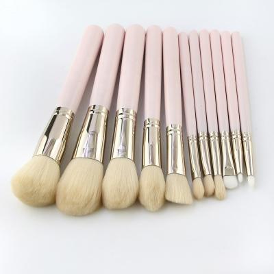 China Angular Blush Popular Quality Vegan Beauty 11PCS Makeup Bruhes Top Pink Edge Brush and Paint Dual Lashbrush for sale