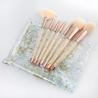 China Angular Blush Clear Makeup Brushes Sequin Bag Glitter Sprinkle 7pcs Makeup Brushes Maquiagem Pincis Asostras Grtis for sale