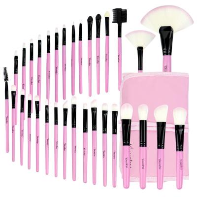 China Angular Blush KENO All Products Free Samples 10% Off Private Label Wooden Base Vegan 32PCS Makeup Brush Set Cosmetic Makeup Brushes for sale