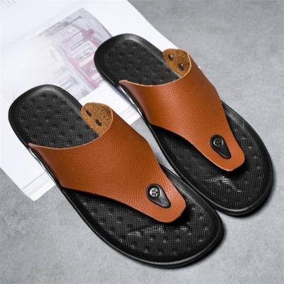 China Fashion Trend Summer Casual Flip Flops For Men Beach Slippers Sandals Bathroom Shoes Comfortable Non-slip Slides for sale