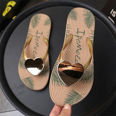 China Fashion Trend Women Slippers Beach Flip Flops Love Heart-Shape Sandals Non-slip Female Summer Shoes Ladies Outdoor Slides for sale