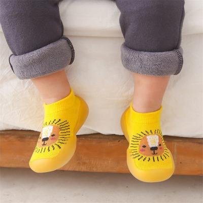 China First Walker Baby Girl Kids Soft Rubber Single Baby Toddler Shoe Unisex Slip On Walkers Knit Booties Anti-Skid for sale