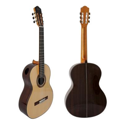 China Solid Fir/Cedar Chinese Aiersi Raised Neck With Left Professional Handmade Lattice Strapping Classical Guitar for sale