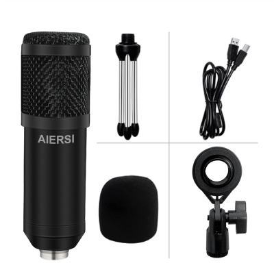 China Wireless Microphone Portable Live Broadcast Condenser Mic Laptop Streaming Computer Music Table USB Cardioid Microphone For Singing Game for sale