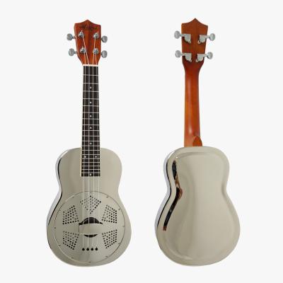 China Chrome Plated Brass Finish Brass Ukulele Hawaii Ukelele BSU003C Body Resonator Brand Aiersi Wholesale Brass Concert Luster for sale