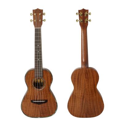 China Solid Koa Aiersi brand all abalone professional solid tie ukulele tenor Koa guitar handmade ukulele for sale