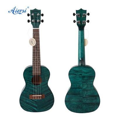 China Wholesale 26 inch OEM Aiersi Brand flame maple student Ukelele SU-096GR flame maple tenor laminate ukulele for sale