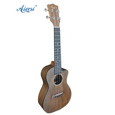 China Black Walnut With Orange Aiersi Brand Painting Concert Ukulele 23 Inch A Handmade Custom Ukulele For Beginner for sale