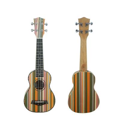 China Rainbow Wood Wholesale Price 21 Inch Soprano Ukulele OEM Rainbow ODM Custom Made Ukelele 4 Brand Aiersi Wooden Guitar string instruments for sale for sale