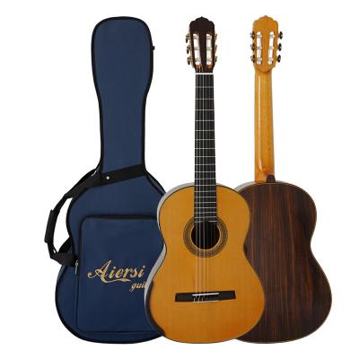 China Indian brand Aiersi handmade smallman rosewood classical guitar with hard case and free foam shipping cost for sale