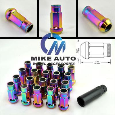 China MUTEKI RACING WHEEL HOOK NUT SR48 / RAINBOW COLOR 20+1 open end for sale