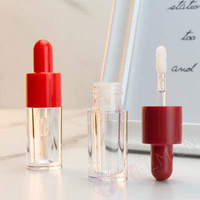 China Cosmetic Dropper Shape Lip Gloss Applicator Customize Lip Gloss Tube Tube Wholesale Cosmetic Container for sale