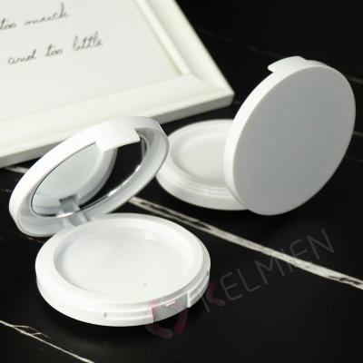 China Makeup Compact Plastic Makeup Round Empty Powder Case With Mirror for sale