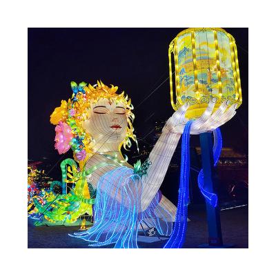 China Traditional Chinese Indoor Outdoor Story Characters Customized Silk Led Lantern Products for sale