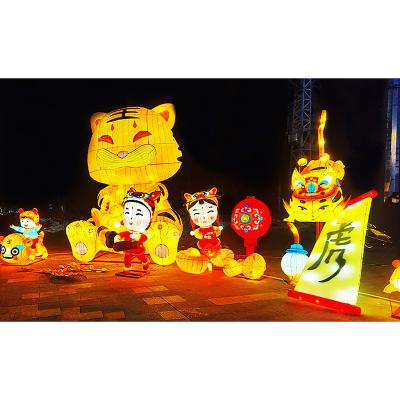 China Indoor outdoor Chinese lanterns decorated with cute simulation animals and characters festival for sale