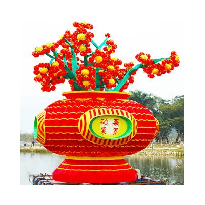 China Indoor Outdoor Chinese New Year Decorations Led Festival Silk Lantern For Sale for sale