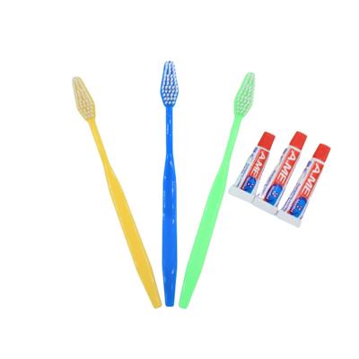 China Disposable Toothbrush and Hotel Toothpaste Hotel Amenities Toothbrush Toothpaste for Travel for sale