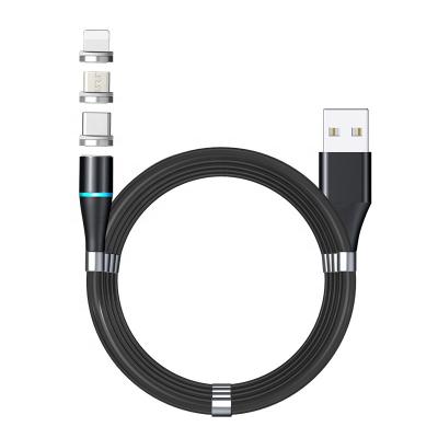 China Alibaba Trend Home And Door Magnet 3 Cord In 1 Auto USB Cable Around Magnet Data Cable Charger USB Type C Mobile Phone Cords For Iphone for sale