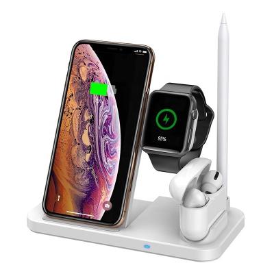 China Newest Suspension Cooling System 4 in 1 Qi Charging Station Holder Multifunctional Fast Charging Magnetic Wireless Charger For Apple Watch Phone Pencil for sale