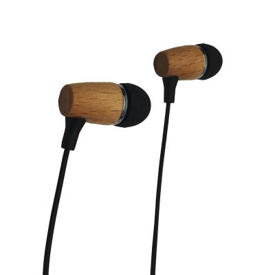 China Durable Premiuim Headphones In-Ear Wired Handfree Earphone 3.5mm Bass Play Designer Sense Wooden Earbuds for sale