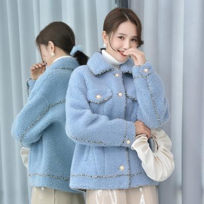 China 2020 new fashion autumn and winter breathable warm and comfortable casual 100% pure wool ladies fur coat for sale