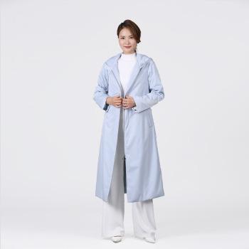 China Wholesale Price New Products Sky Blue Autumn And Winter Ladies Breathable Casual Long Hooded Jacket for sale