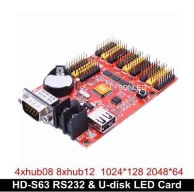 China HD-S63(HD-U41) USB-Disk & Serial 232 Communication Ports Huidu Single Color P10 LED Display Control Card for sale