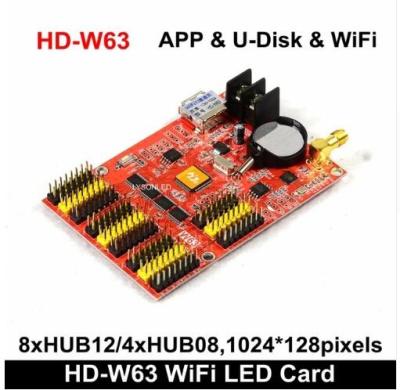 China HD-W63 Huidu Wireless Wifi + Usb Driver  , Wifi Single Color Led Control Card For Led Message Sign app control for sale