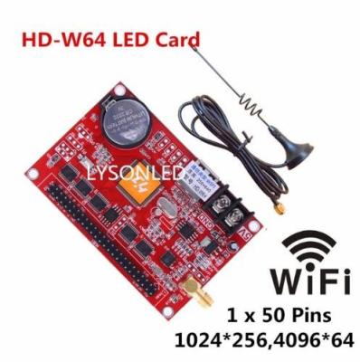 China HD-W64 USB driver and WIFI wireless LED Display Card Support Single Color and Dual Color LED Message Display for sale