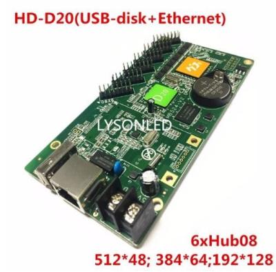 China Huidu HD-D20 Full Color LED Video Card 6x HUB08 Ports USB-disk +Ethernet Communication Support P13.33 SMD RGB LED Module for sale