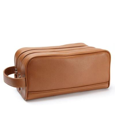 China NATIONAL Vintage Leather Bags Men Travel Toiletry Wash Leather Cosmetic Bags for sale